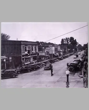 1941 Small town Michigan Downtown large period photograph