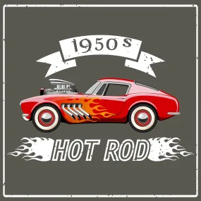 1950's Hot Rod Fabric Panel - Multi