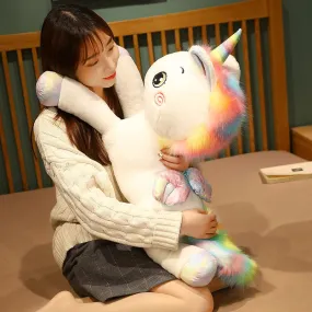 1pc 60/75cm Kawaii Lying Rainbow Unicorn Plush Toys Cartoon Animal Dolls for Children Girls Stuffed Toy Birthday Decor Gifts