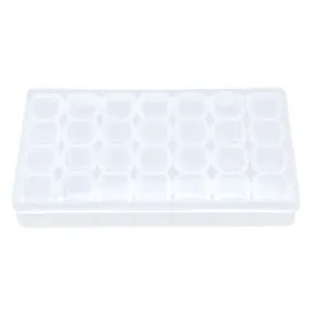 28 Slots Plastic Storage Box Nail Art Rhinestone Jewelry Display Case