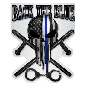 Back to Blue Freedom Skull Premium Reflective Decal