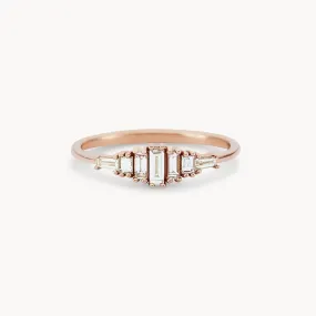 Daybreak band - 14k rose gold, white diamond