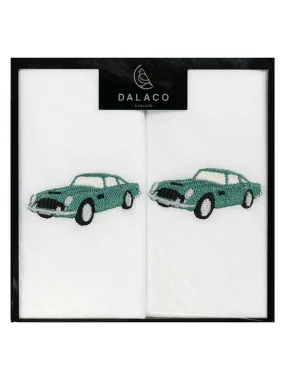 Handkerchiefs With Embroidered Retro Cars