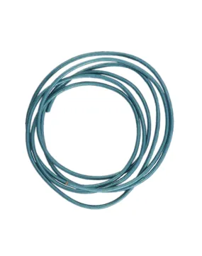 Metallic Teal Round Leather Cord, 1.5mm, (9ft)