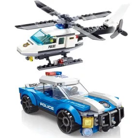 MOC  Compatible  City Police Helicopter Car SWAT Plane Carrier Vehicle MOC Airaft Building Blocks Bricks Classic Model Toy For Kids