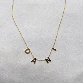 Multiple Initials Necklace, Solid 18k Gold